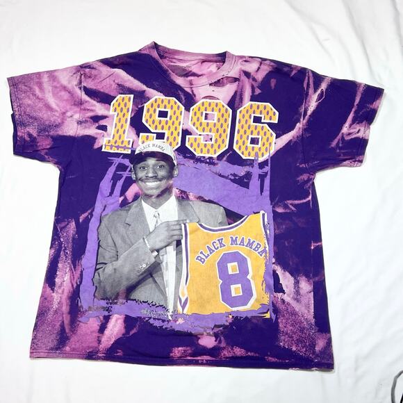 Authentic Other - Authentic Kobe Bryant 1996 Draft Day Acid Wash Graphic Tee Shirt Vintage Used